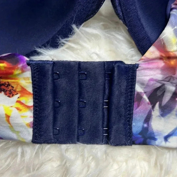 Torrid Floral In Galaxy 360 Back Smoothing Push Up Plunge XO Bra Size 40D - Picture 6 of 7